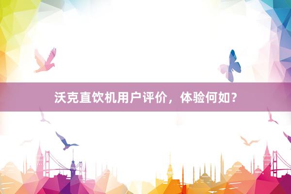 沃克直饮机用户评价，体验何如？