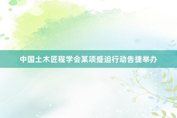 中国土木匠程学会某项蹙迫行动告捷举办